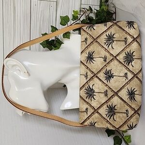 Fossil Palm Tree and Bamboo Design Small Shoulder Bag